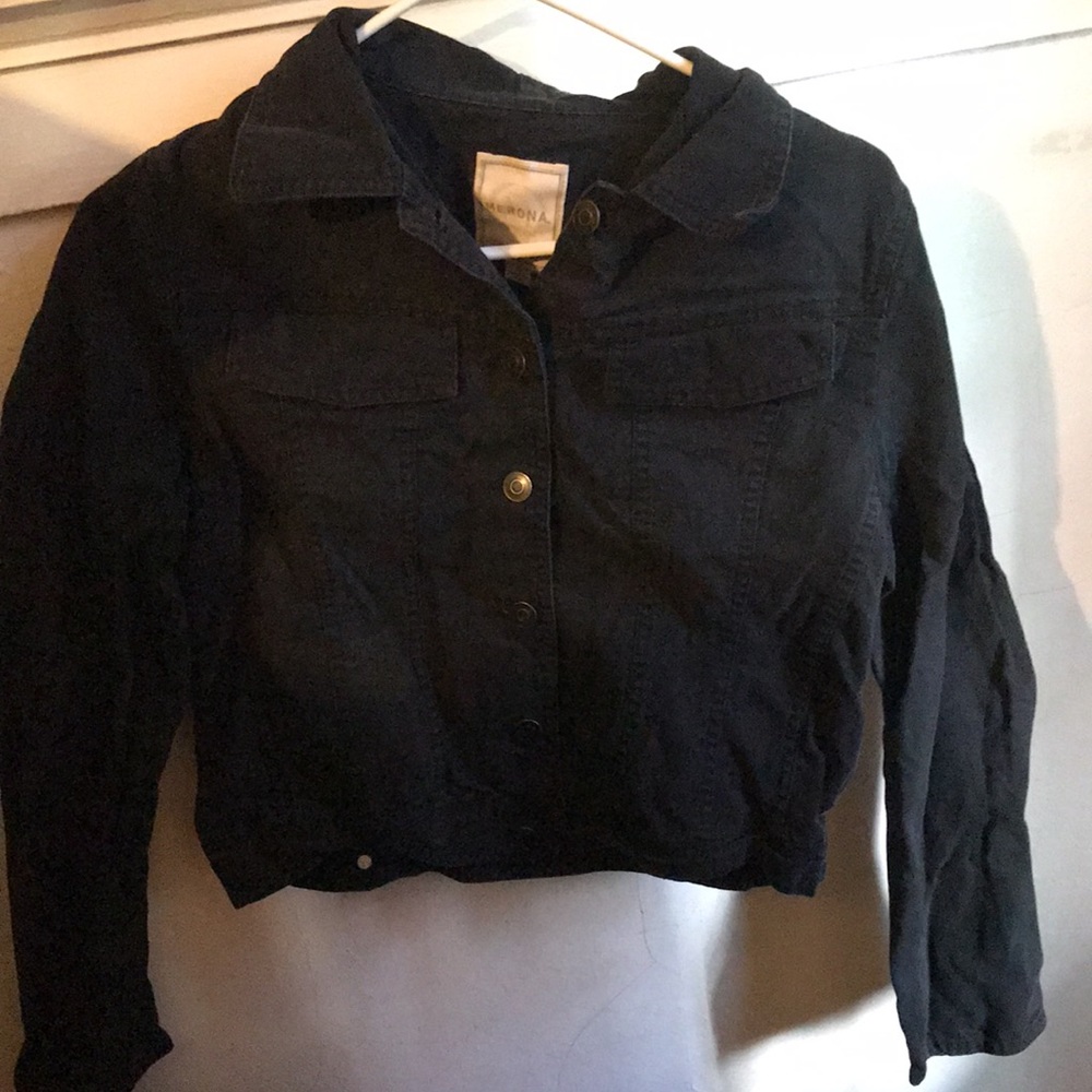 Black cropped Jean Jacket SALE